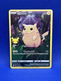 Pokemon Pikachu Holo Rare Card Celebrations 005/025 Basic English LP - Image 1