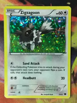 Zigzagoon 11/12 DMG McDonald's Confetti Holo 2015 Pokemon Card - Image 1