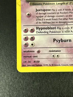 Rockets Mewtwo Holo DAMAGED+ALTERED Pokemon Card 14/132 - Image 4