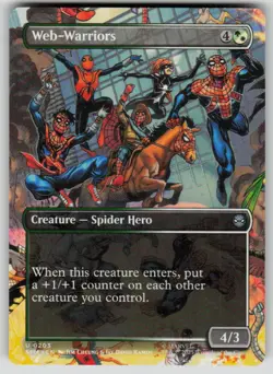 Web-Warriors (Borderless) Uncommon Marvel's Spider-Man 203 MTG Lightly Played - Image 1