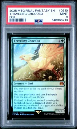 2025 MAGIC: THE GATHERING FINAL FANTASY FOIL #0210 TRAVELING CHOCOBO PSA 9 - Image 1