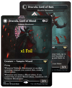MTG Foil Borderless Innistrad: Crimson Vow VOW Dracula, Lord of Blood Print Dots - Image 1