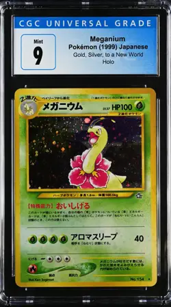 Japanese Pokemon Gold, Silver, to a New World #154 Meganium Holo CGC 9 MINT - Image 1