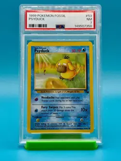 PSA 7 - 1999 Pokemon Fossil Psyduck #53 - Image 1