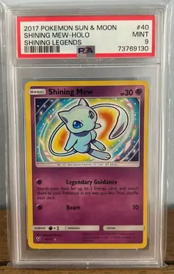 Shining Mew Pokemon TCG Shining Legends Shiny Holo Rare PSA 9 40/73 2017 - Image 1