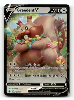 Greedent V 217/264 - Fusion Strike - Pokemon Card NM/M - Image 1
