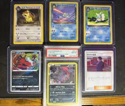 Pokemon Team Rocket Vintage Lot - PSA 8 Yveltal RC, Dark Golduck, Dark Wartortle - Image 1