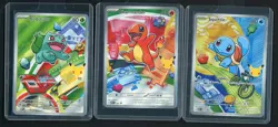 Lot (3) Pokemon MEP EN First Partners Kanto Lot Squirtle Charmander Bulbasaur - Image 1
