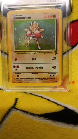 Pokemon Base Set 2 1999-2000 Hitmonchan Holo 8/130 Ace Graded 6 EX-MT - Image 2