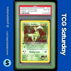 2000 POKEMON GYM HEROES 1ST EDITION #13/132 ROCKET'S SCYTHER HOLO RARE PSA 10 - Image 1