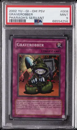 2002 YU-GI-OH! PSV-PHARAOH'S SERVANT #008 GRAVEROBBER PSA 9 - Image 1