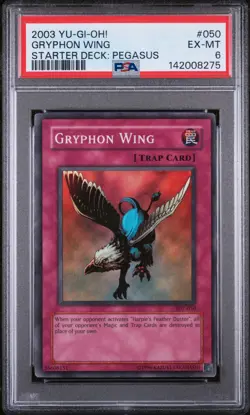 2003 YU-GI-OH! STARTER DECK: PEGASUS #050 GRYPHON WING PSA 6 - Image 1