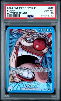 2024 ONE PIECE JAPANESE OP09-EMPERORS IN THE NEW WORLD ALT ART #042 BUGGY PSA 10 - Image 1