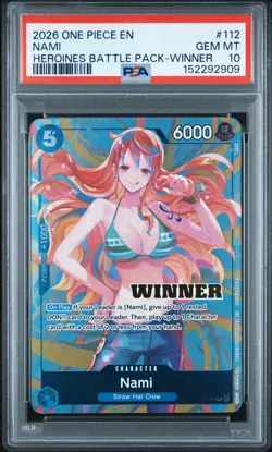 2026 ONE PIECE HEROINES BATTLE PACK WINNER #112 NAMI PSA 10 - Image 1