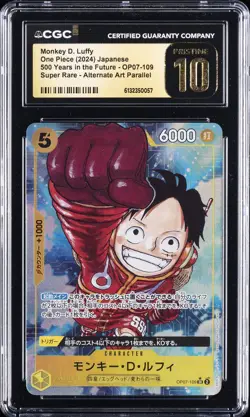 2024 ONE PIECE JAPANESE ALT ART #OP07-109 MONKEY D. LUFFY CGC 10 PRISTINE - Image 1