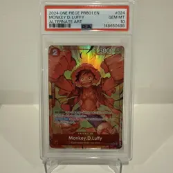 2024 ONE PIECE PRB01 ALTERNATE ART #024 MONKEY D. LUFFY PSA 10 - Image 1
