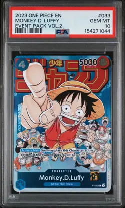 2023 ONE PIECE PROMOS EVENT PACK VOL.2 #033 MONKEY D. LUFFY PSA 10 - Image 1