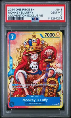 2024 ONE PIECE PROMOS CONVENTION EXCLUSIVE #043 MONKEY D. LUFFY PSA 10 - Image 1