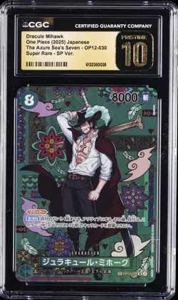 2025 ONE PIECE JAPANESE THE AZURE SEA'S SR SEVEN DRACULE MIHAWK CGC 10 PRISTINE - Image 1