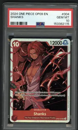 ONE PIECE ENGLISH 2024 OP09 SHANKS #004 PSA GEM MINT 10 - Image 1