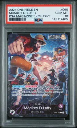 2024 ONE PIECE PROMOS PSA MAGAZINE EXCLUSIVE #060 MONKEY D. LUFFY PSA 10 - Image 1