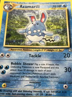 Pokemon Card - Azumarill Neo Genesis 2/111 Holo Unlimited Holo Rare - Image 2