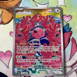 Pokemon Card TCG Flamigo 227/193 Holo Illustration Rare Paldea Evolved Art - Image 1