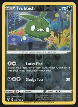 SWSH04: Vivid Voltage Trubbish #110/185 Reverse Holo Pokemon Card - Image 1