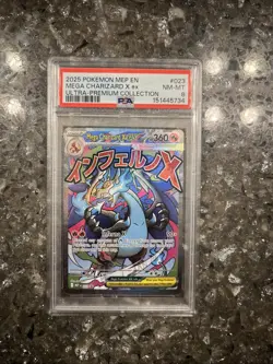2025 Pokemon Mep En Mega Charizard X Ex Ultra Premium Collection Psa 8 - Image 3