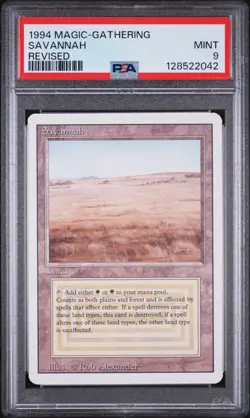 1994 MAGIC: THE GATHERING REVISED EDITION SAVANNAH PSA 9 - Image 1