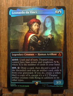 MTG🌊 Leonardo da Vinci (FOIL Borderless) Universes Beyond: Assassin's Creed NM - Image 1