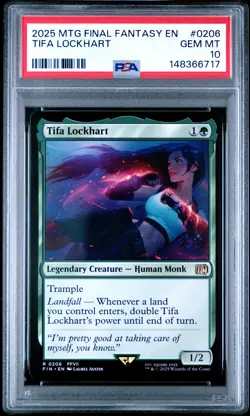2025 MTG FINAL FANTASY #0206 TIFA LOCKHART PSA 10 - Image 1