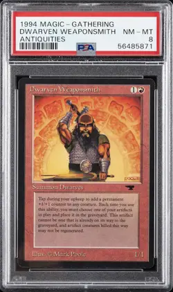 1994 MAGIC: THE GATHERING ANTIQUITIES DWARVEN WEAPONSMITH PSA 8 - Image 1