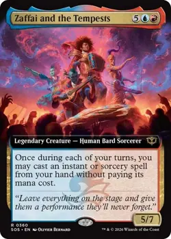 x1 Zaffai and the Tempests - Foil - Extended Art R MTG Secrets of Strixhaven M/N - Image 1