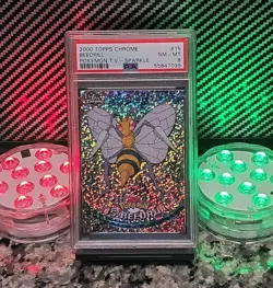 Beedrill *SPARKLE* 2000 Pokemon Topps Chrome TV #15 PSA 8 NM-MINT RARE POP 10 🔥 - Image 1