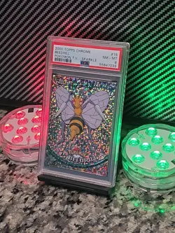 Beedrill *SPARKLE* 2000 Pokemon Topps Chrome TV #15 PSA 8 NM-MINT RARE POP 10 🔥 - Image 3