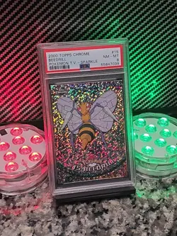 Beedrill *SPARKLE* 2000 Pokemon Topps Chrome TV #15 PSA 8 NM-MINT RARE POP 10 🔥 - Image 4