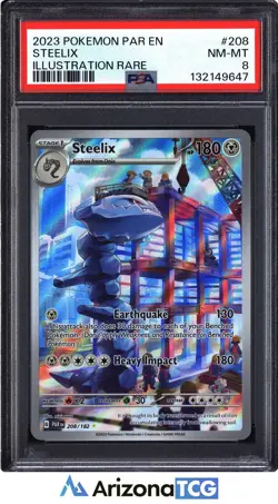 Pokemon 2023 Steelix 208/182 Full Art Illustration Rare Paradox Rift PSA 8 - Image 1