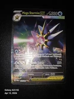 Mega Starmie EX Pokemon TCG 118/088 Foil Card 330 HP Mega Evolution Jetting Blow - Image 2