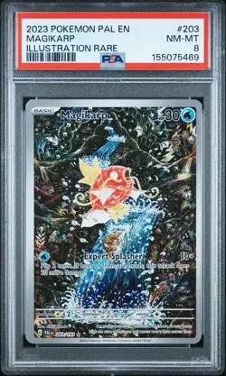 2023 POKEMON PAL EN-PALDEA EVOLVED ILLUSTRATION RARE #203 MAGIKARP PSA 8 - Image 1