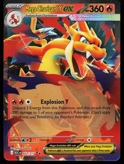 Mega Charizard Y ex 022/217 Holo Ascended Heroes Pokemon Card - Image 1
