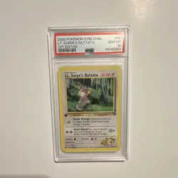 Pokemon Lt. Surge's Rattata Gym Challenge 1st Edition PSA 10 85/132 - Image 1