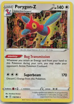Pokemon Porygon-Z Holo Rare SWSH06: Chilling Reign 118/198 LP - Image 1