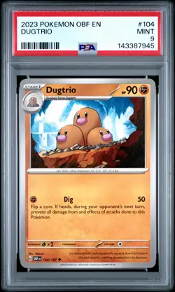 2023 POKEMON OBF EN-OBSIDIAN FLAMES #104 DUGTRIO PSA 9 - Image 1