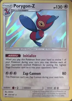 Pokemon Burning Shadows Holo Porygon-Z 105/147 Holo R NM - Image 1