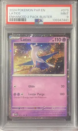 Latios 073 PSA 9 cosmos holo 2023 POKEMON PARADOX RIFT Enhanced blister! - Image 1