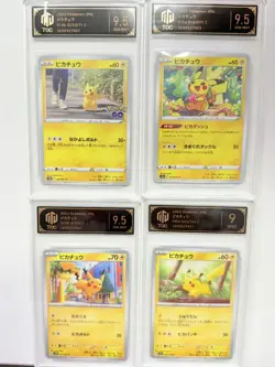 4x Japanese Pokemon TCG TOC 9.5/9 Pikachu Holo Graded Cards AB78 - Image 1