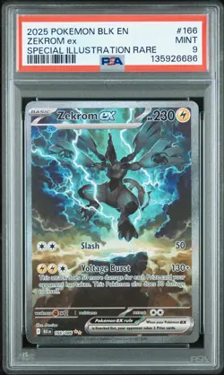 2025 POKEMON BLK EN-BLACK BOLT SPECIAL ILLUSTRATION RARE #166 ZEKROM EX PSA 9 - Image 1