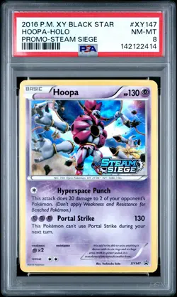 2016 POKEMON XY BLACK STAR PROMO STEAM SIEGE #XY147 HOOPA-HOLO PSA 8 - Image 1