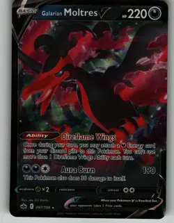Galarian Moltres V 097/198 Holo Rare V Chilling Reign Pokemon Holo Near Mint - Image 1